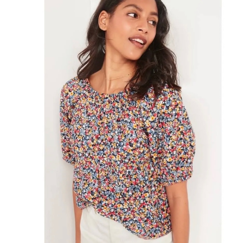 Old Navy Puff Sleeve Babydoll Blouse - Picture 3 of 10